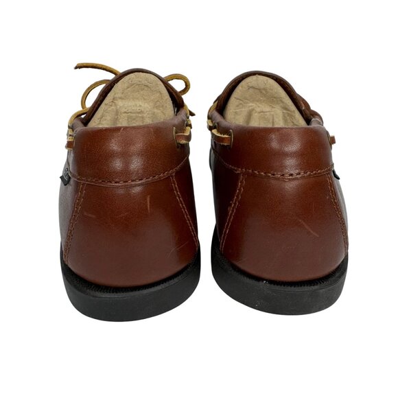 Eastland Brown Leather Boat Shoes‎ Moc Toe & Lace Detail Style Yarmouth Size 10W - Picture 3 of 12